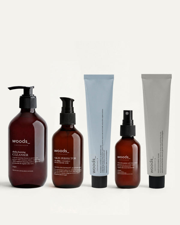 Woods Copenhagen 5-Step Routine – hudplejesortiment til uren og fedtet hud